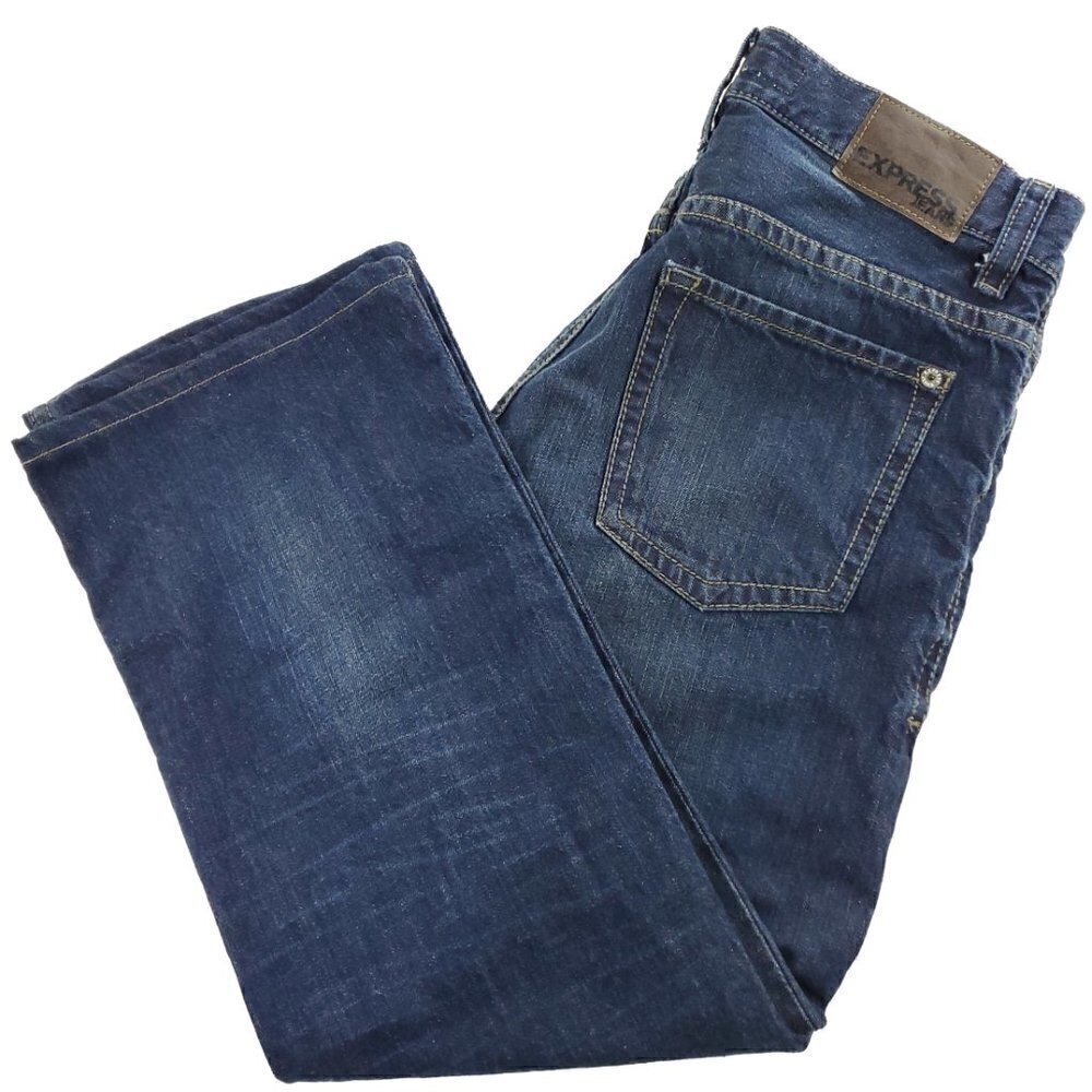 Express Kingston Classic Fit Bootcut Denim Jeans Men's "32x30" Actual 35x26